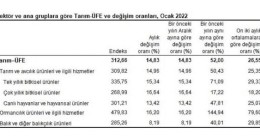 Tarım Ürünleri Üretici Fiyat Endeksi, Ocak 2022