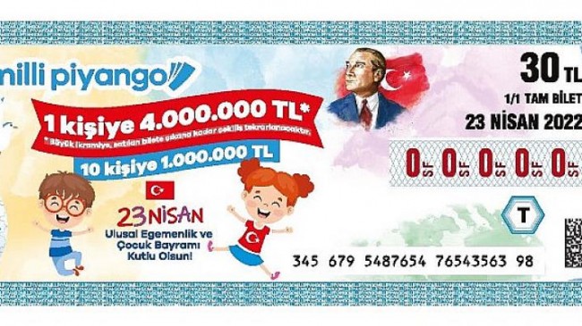 Milli Piyango 23 Nisan özel çekilişinde büyük ikramiye 4 milyon TL!