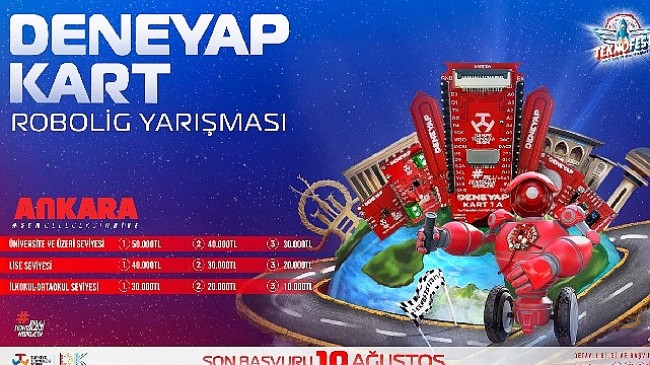 TEKNOFEST Ankara'da Yeni Yarışma Heyecanı. DENEYAP Kart Robolig Yarışmasına Başvurular Başladı!