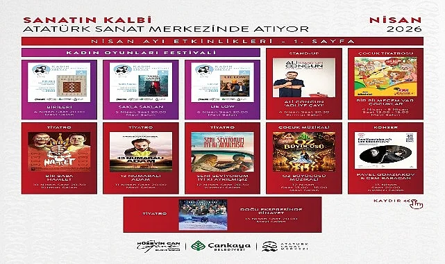 Atatürk Sanat Merkezi’nde Nisan Ayı Etkinlikleri