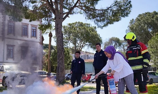 Olası yangınlara karşı tatbikat…