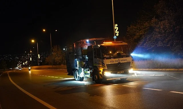 İzmit’te 9 bin metrekarelik yol çizgisi tamam