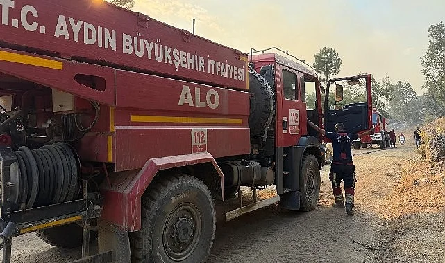 Aydın Büyükşehir Belediyesi Kuyucak’ta yangına müdahale ediyor