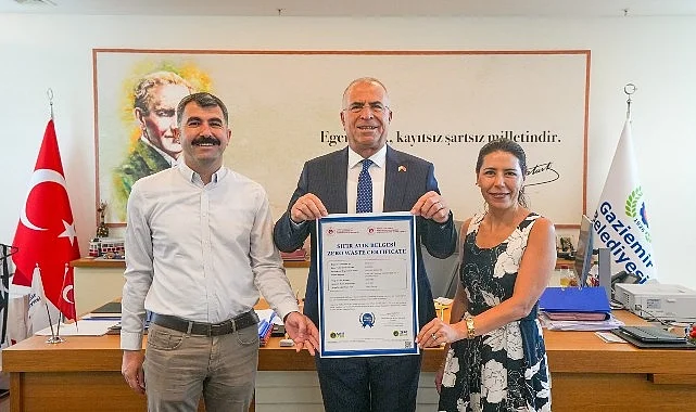 Gaziemir Belediyesi’nin çevreci çalışmalarına Sıfır Atık Belgesi