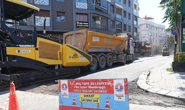 Maltepe’de asfalt çalışması tüm hızıyla sürüyor