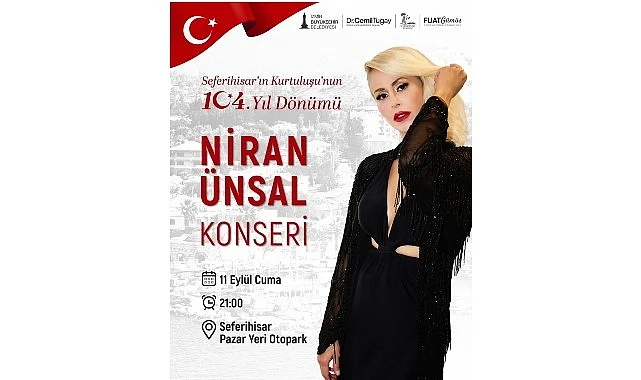 Seferihisar kurtuluşunun 104. yılını Niran Ünsal konseriyle kutlayacak