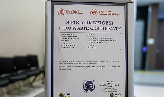 Yenişehir’in bütüncül atık sistemi tescillendi